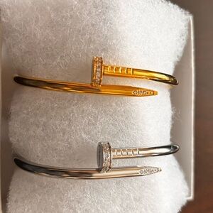 Elegant Gold and Silver Nail Bracelets